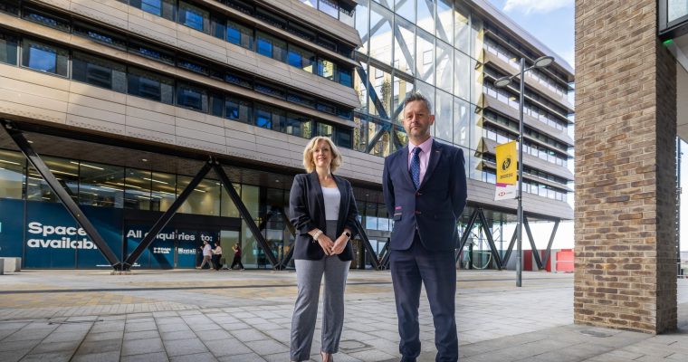 Managing Director Sarah Reid and director Phil Moir outside of The Beam.
